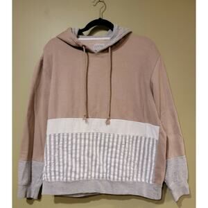 Women's Black Jack Color Block and Stripes Hoodie, Size Large